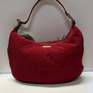 Quilted Red Hobo Bag